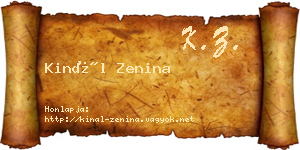 Kinál Zenina névjegykártya